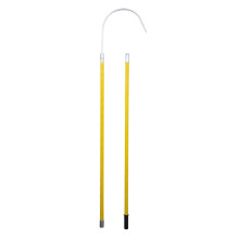 Voltage Insulated Rescue Hook Portable Emergency Rescue Pole Non Slip Handle Yellow 1.5m 4.9ft Electrical Safety
