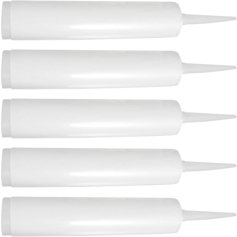 Durable Washable: Empty Fillable Caulking Sealant Tubes With Removable Tip, Suitable For Epoxy Resin Or Latex, High Density Polyethylene 5Pcs, Perfect 9198585876835