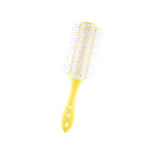 Brosse à cheveux bouclés, brosse démêlante, peigne à 9-Jaune