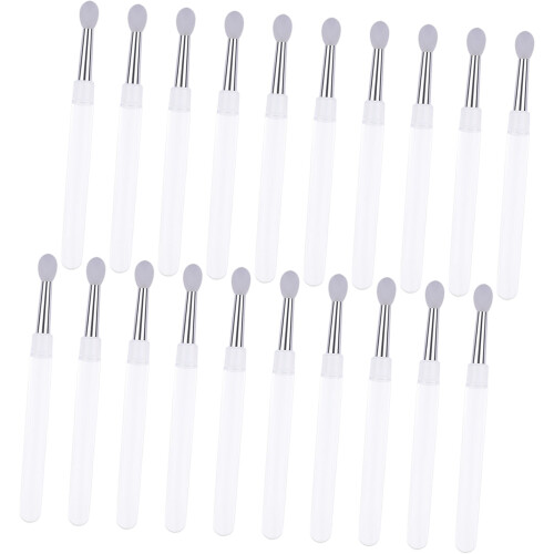 20Pcs Silicone Makeup Brush Kit With Protective Caps-White
