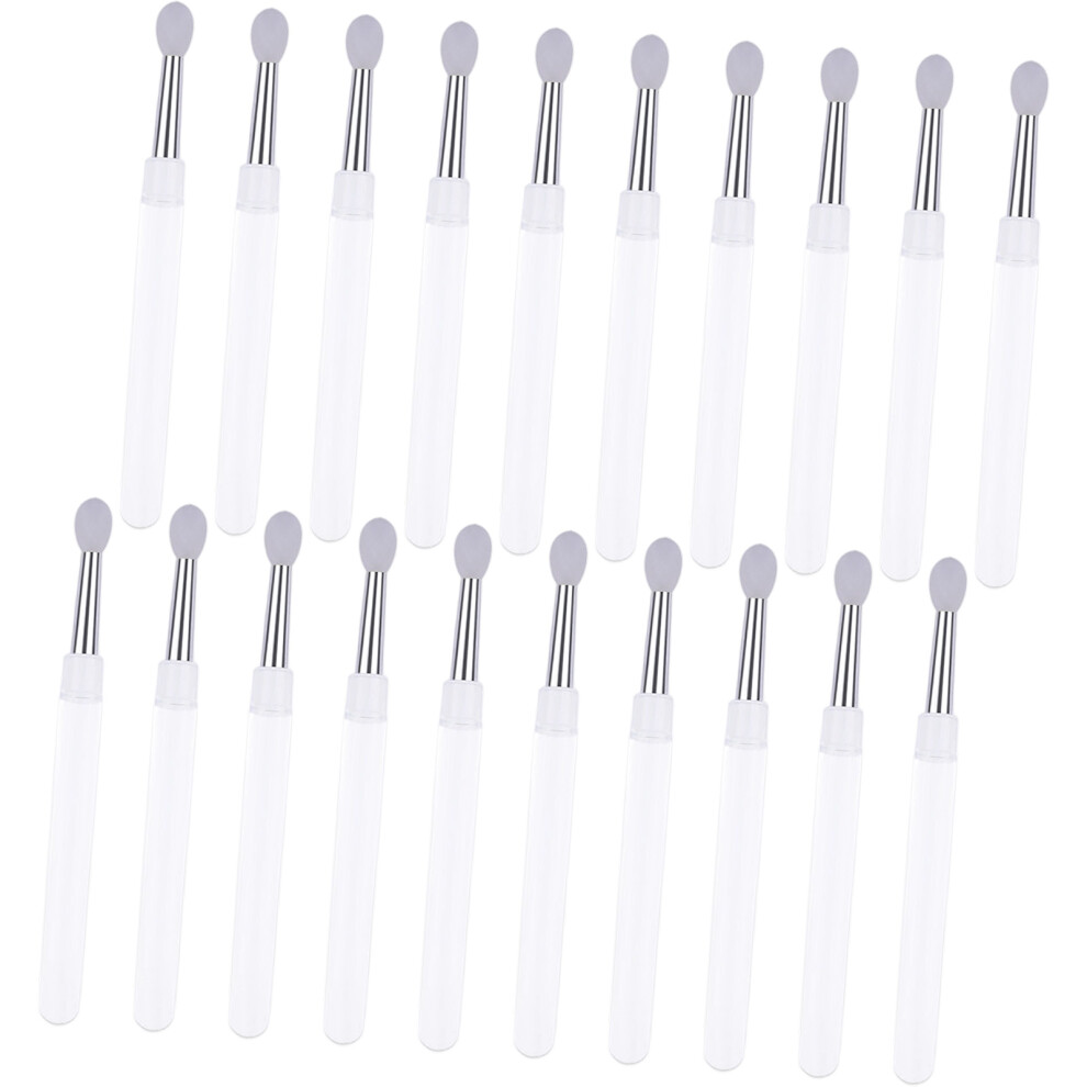 20Pcs Silicone Makeup Brush Kit With Protective Caps-White