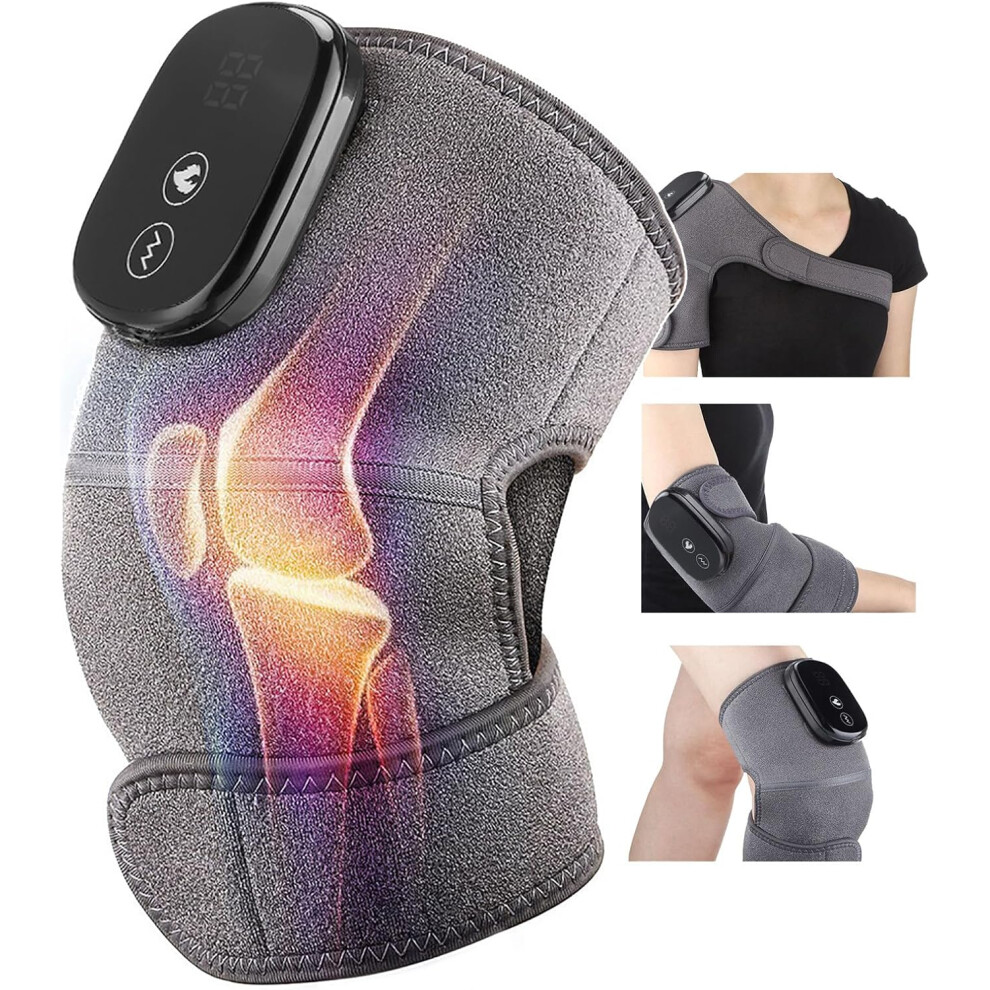 Heated Knee Brace, Cordless Heated Knee Pad for Arthritis, Rechargeable Knee Brace Warmer with 3 Heating Levels   3 Vibration Modes