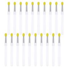 20pcs Silicone Lip Brushes With Protective Caps Makeup-Yellow