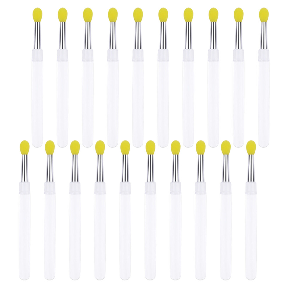 20pcs Silicone Lip Brushes With Protective Caps Makeup-Yellow