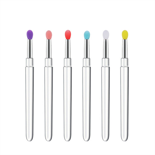 20pcs Silicone Lip Brushes With Protective Caps Makeup-Yellow 1