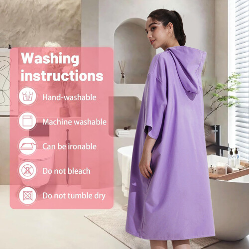 Πετσέτα Surf Poncho με κουκούλα, απορροφητική πετσέτα αλλαγής διπλής όψης από fleece, 1