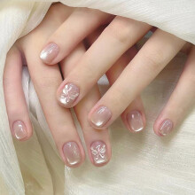 24x Cats Eye Press On Nail 3D Butterfly False Nail Full Cover