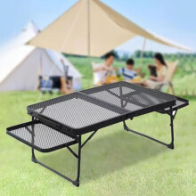 Ultralight Portable Metal Camping Table Folding Picnic Table With Wing Panels 70 X 40 cm For Beach And Outdoor Use