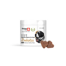 Swiss Vet Probiotics 120 szt. - Suplement dla psów na wsparcie trawienia i mikroflory jelitowej, bez GMO, glutenu i zbóż
