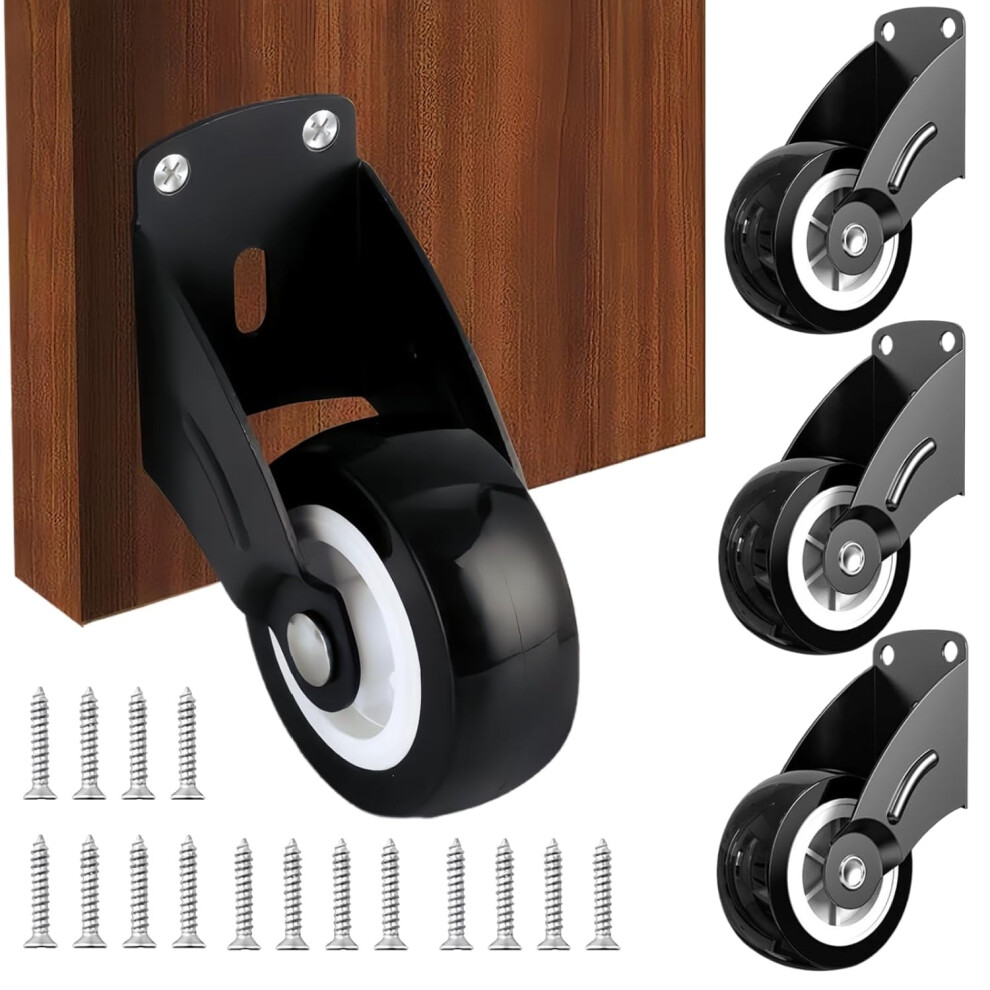 4-Pack 2" Gate Wheels, Anti-Sag Door Bottom Support Wheels, Anti-Friction Casters Repair Dropping Wooden Doors, Vertical Mount 749655505194
