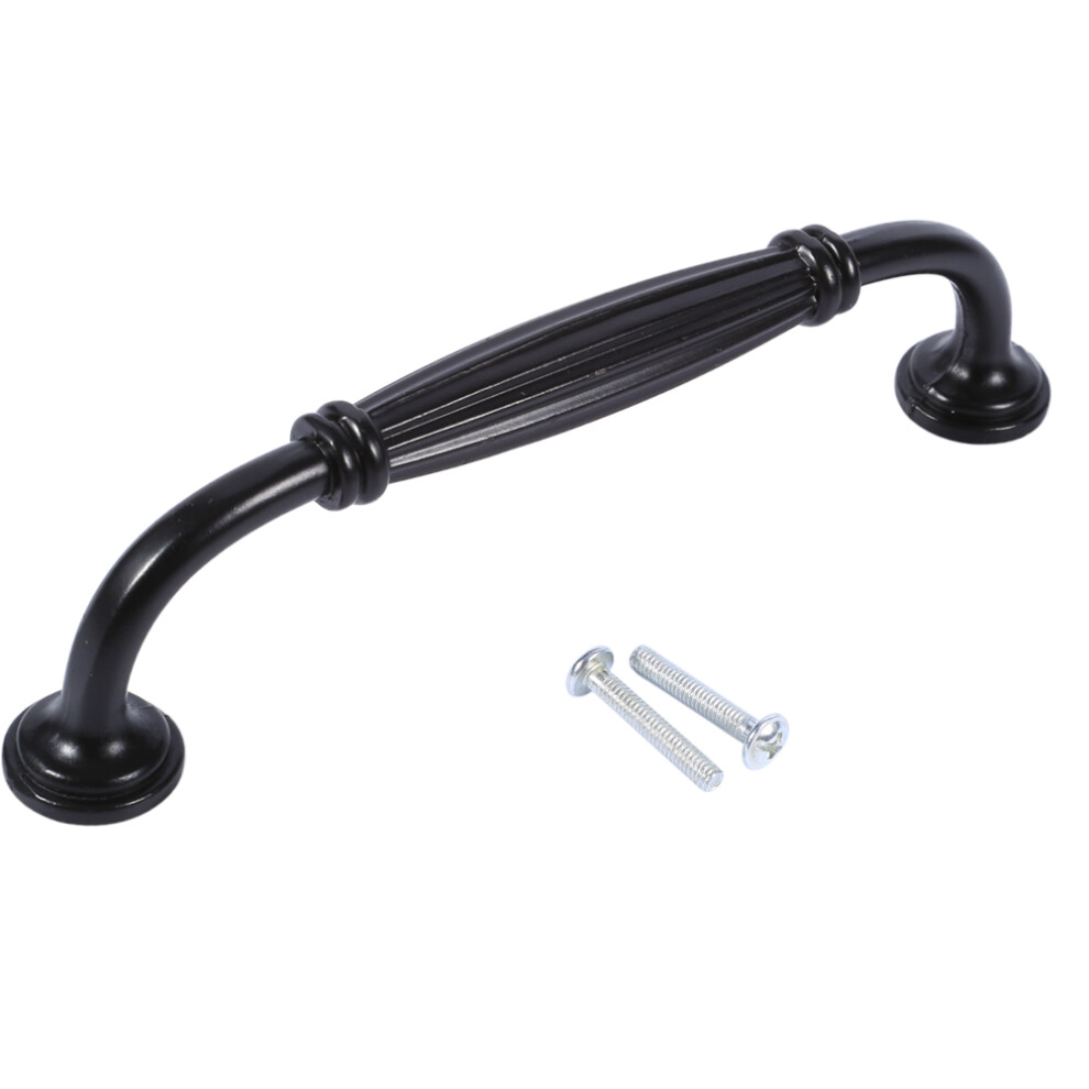 Vintage Zinc Alloy Cabinet Handle, Flat Black Finish Pulls For Kitchen Cupboards, Wardrobe, Closet Doors (Black, 1Pc) 9198585970137