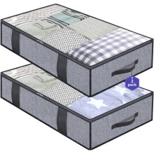 Opbergdozen voor onder het bed: opvouwbare containers met een groot, transparant venster voor multifunctionele huishoudelijke opbergruimte, waarmee
