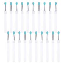 20pcs Soft Silicone Lip Brush Set With Snap-Green green color