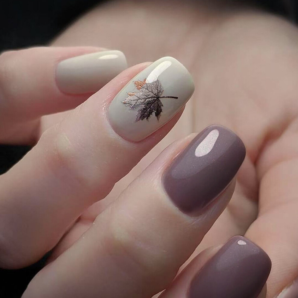 Dusty Mauve Glitters Press On Nail Comfortable Plastic False