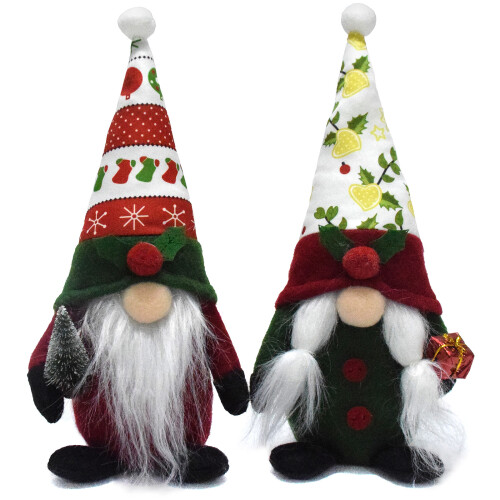 Ensemble de 2 poupées Gnomes saisonnières, décoration de noël