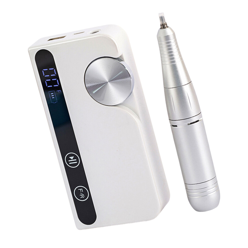 Nail Polishing Machine 45000rpm Nail File Drill Set-pearl white