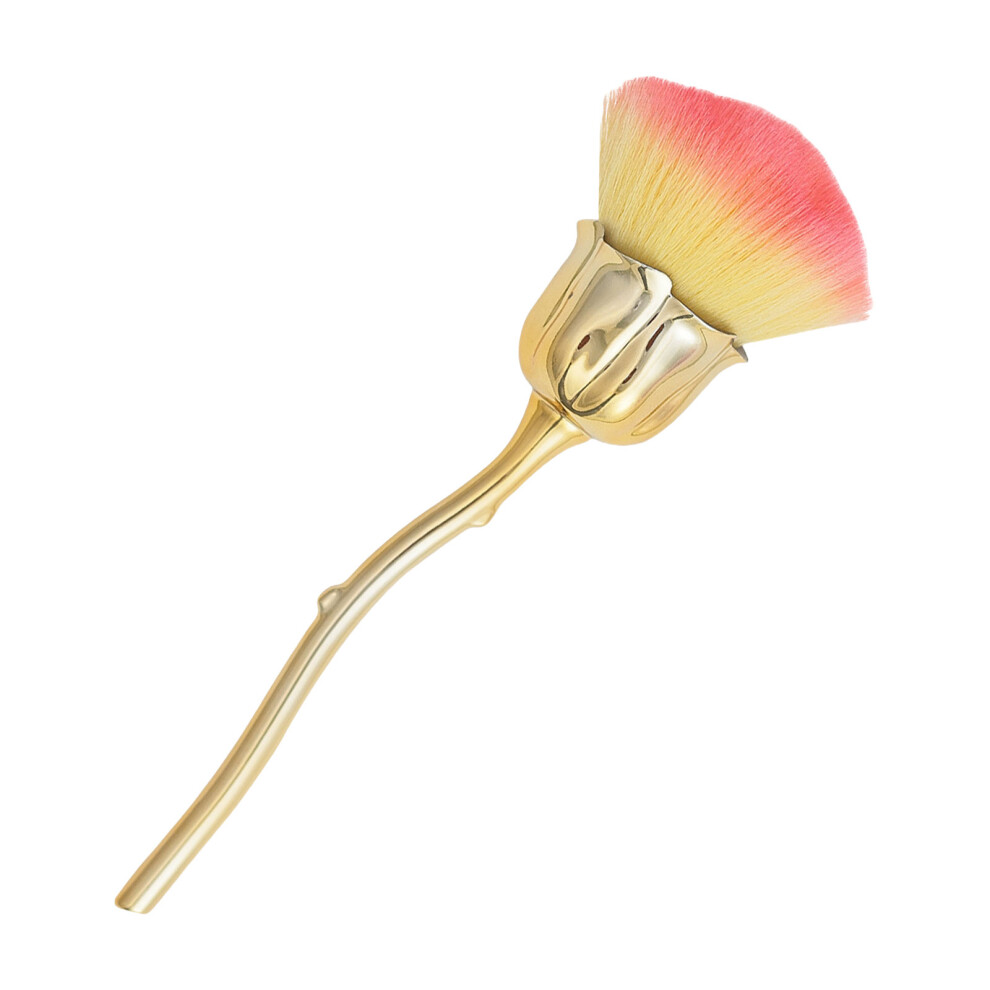 Rose Shape Long Handle Nail Art Brush For Powder-flame orange
