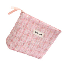 Large Capacity Makeup Bag Aesthetic Toiletry Bag Quilted-Pink
