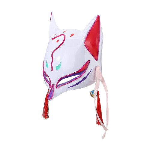 Μάσκα Cosplay Anime Fox με εφέ λάμψης LED, φωτιζόμενο αξεσουάρ ιαπωνικής στολής για πάρτι 1