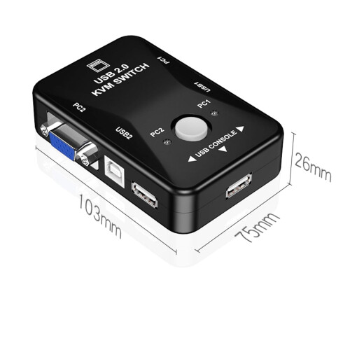 USB2.0 KVM Switcher 2Port VGA 1080P Plug And Play No Software Required For Computer Peripherals 1