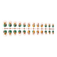 Thanksgiving Fall Press on Nails Short False Nails Maple Leaves