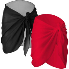 Pareos de gasa para la playa, 2 piezas, para mujer, para cubrir el bikini, elegantes y fáciles de atar, de alta calidad y agradables para la piel,