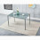 Modern Grey Glass Dining Table Set with 4 Chairs 3