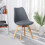 Modern Grey Glass Dining Table Set with 4 Chairs 5