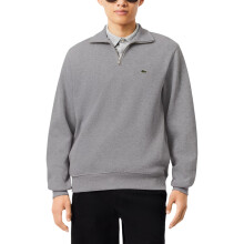 (Grey, S) Lacoste Mens Sweatshirt High Neck Interlock Sweatshirt Cotton Sportswear Jumper