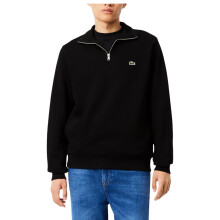 (Black, 2XL) Lacoste Mens Sweatshirt High Neck Interlock Sweatshirt Cotton Sportswear Jumper