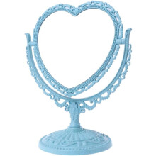 Heart-Shaped Mirror, Double-Sided Design, Decorative Appeal For Coquette Room Decor, Pink Mirror, Vintage Decoration, 360 Rotation, Removable And Port