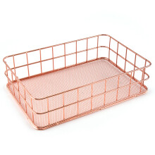 Stylish And Simple Storage Basket, Spacing Saving Organizing Bin With Golden Metal Wire For Neat Grocery Storage Across Various Locations Including De