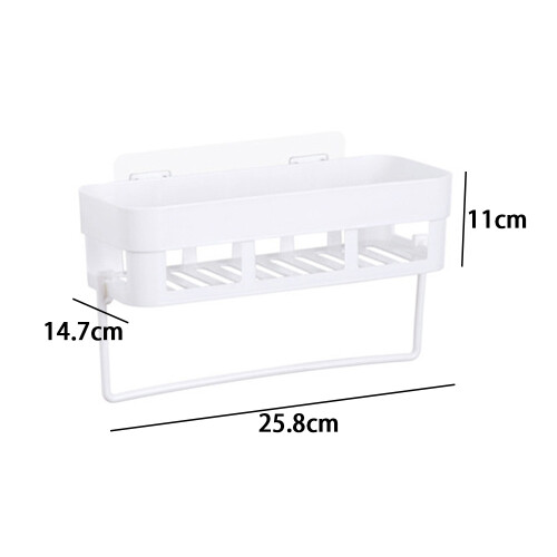 Removable Suction Shower Caddy, Space Organizer For Bathroom Kitchen, Easy Clean Durable Plastic Multipurpose Storage Baskets, Strong Support Water Re 1