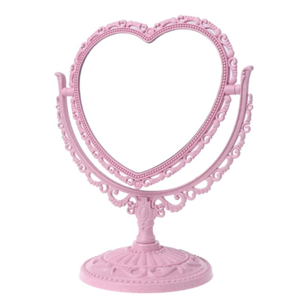 Heart Shaped Mirror For Princess Mirror Bedroom, Double Sided HD Magnifying Makeup Mirror With Rotatable Portable Design And Ideal Gift For Vintage Mi