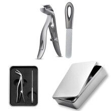Angled Head Toenail Clippers Professional-silver gray alloy
