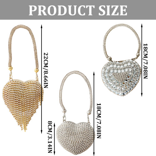 Rhinestones Studded Small Evening Purse Elegant Shoulder-style1 2