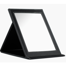 Elegante specchio da trucco nero, design pieghevole e portatile, specchio HD nitido per un riflesso fedele e pieghevole per la massima praticità in