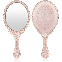 Specchio personale decorativo, specchio per il trucco versatile per ragazze e donne, compatto con fiori in rilievo, perfetto per viaggi, lavoro,