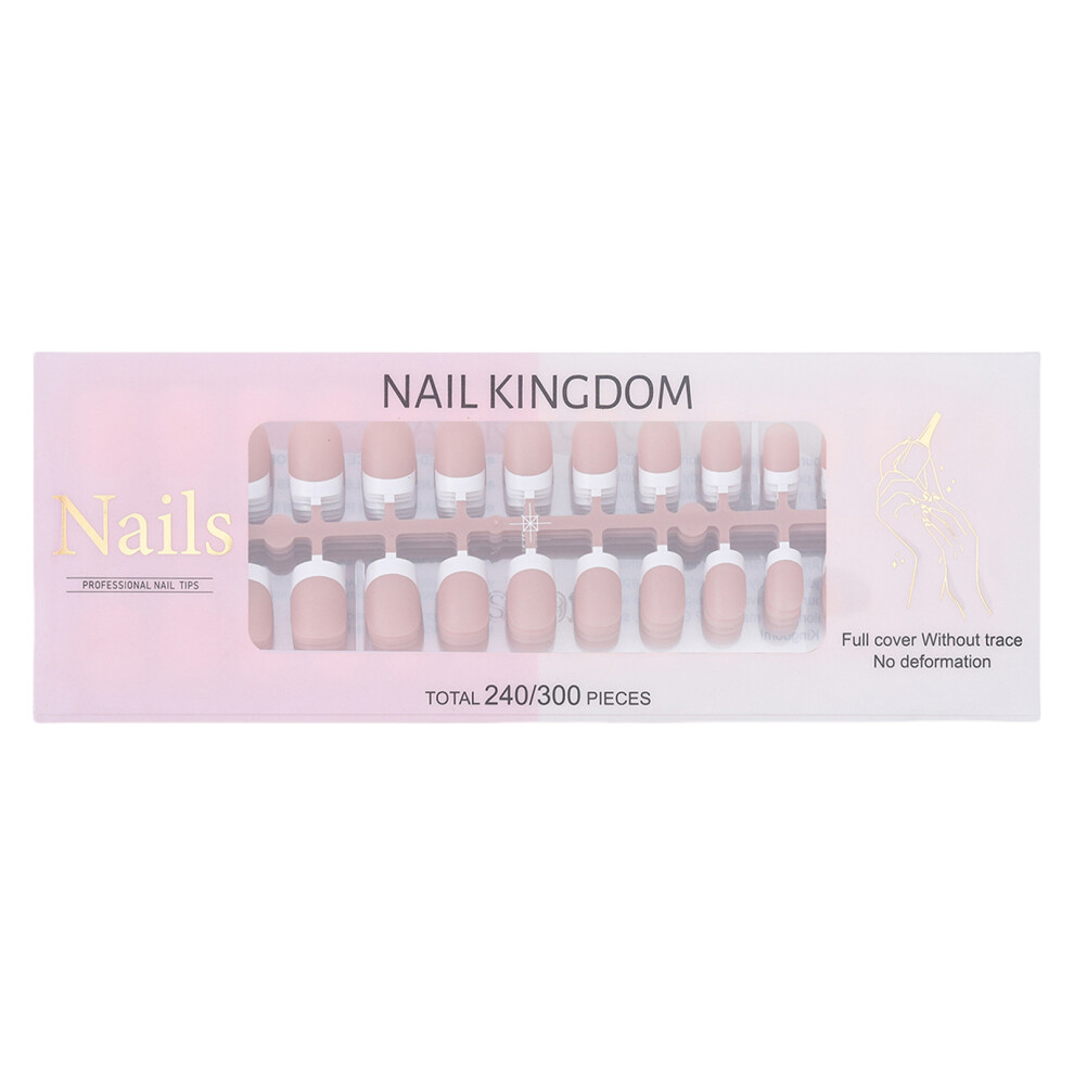 240x Full Cover False Nails French Tip Nails Press On-FS06