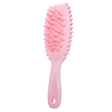 Shampoo Brush Head Massage Brush with Long Handle Wet and-Pink