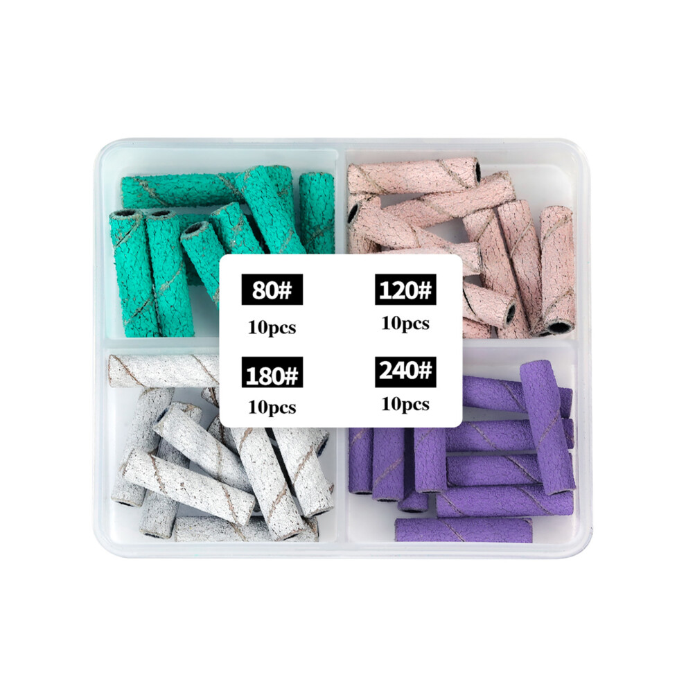 Small Sanding Bands 80/120/180/240# Nail File-4color 40pcs