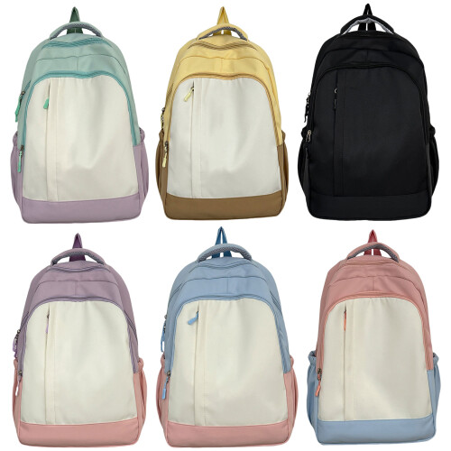 Aesthetic Girl's Simple Rucksack Latptop Backpack Book-Black 1