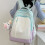 Aesthetic Girl's Simple Rucksack Latptop Backpack Book-Black 3