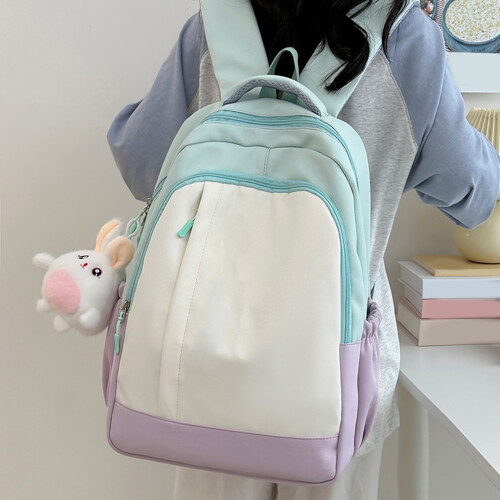 Aesthetic Girl's Simple Rucksack Latptop Backpack Book-Black 2