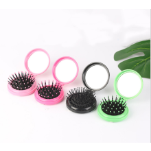 Perie de păr pliabilă tip pop-up cu oglindă, material special pentru confort, cadou drăguț de machiaj pentru prieteni, design compact ideal