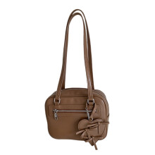 Fashion Korean Square Bag Casual Handbags Comfortable PU-Khaki