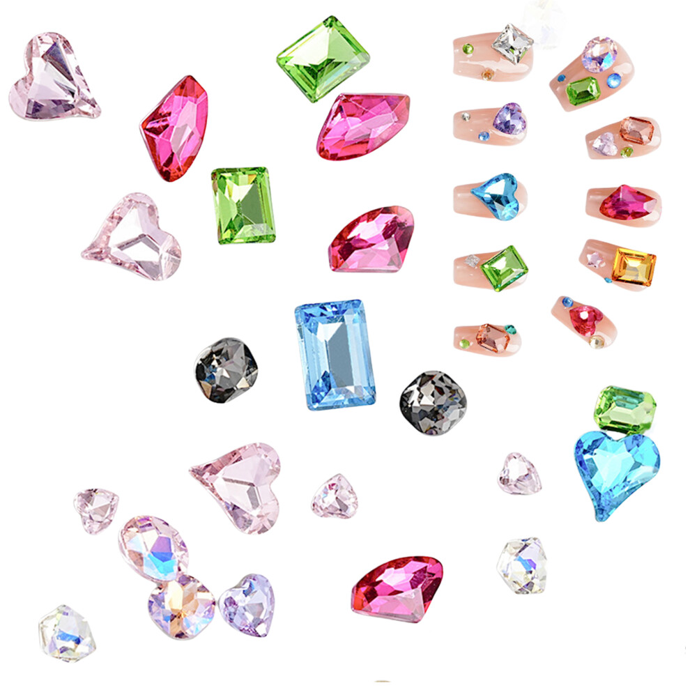 50/100 Pcs/Pack Sparkling Nail Rhinestones Pointed-100 pieces