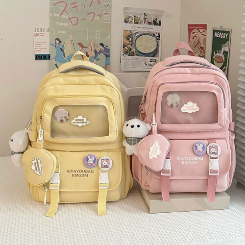 Aesthetic Backpack Casual Daypacks Travel Backpack-Yellow 1