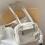 Elegant Shoulder Bag PU Leather Satchel Versatile Casual-Silver 5