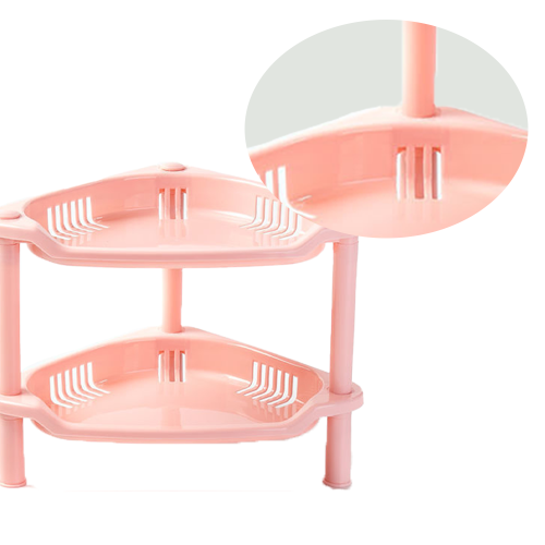 Floor Standing Corner Organizer, Plastic Storage Racks with Easy Assembly, Rustproof And Waterproof Corner Rack for Bathroom, Kitchen, Adjustable Shel 2